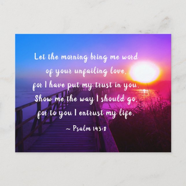 Psalm 143:8 jag litar på dig, Bible Verse Vykort (Framsida)