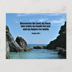 Psalm 144:1 Välsignad var Herren, min sten.. Vykort