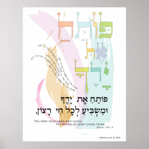 Psalm 145:15 "Du öppnar handen" Poster