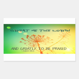 Psalm 145:3 Mycket att plocka, Bible Verse Rektangulärt Klistermärke