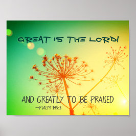 Psalm 145:3 Underbar är Herren, Bible Verse Poster