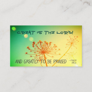 Psalm 145:3 Underbar är Herren, Bible Verse Visitkort