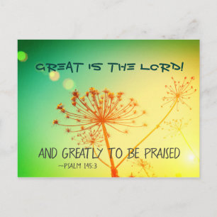 Psalm 145:3 Underbar är Herren, Bible Verse Vykort