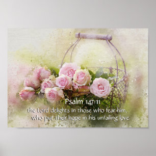 Psalm 147:11 Hoppet i hans osvikliga Kärlek, Bible Poster