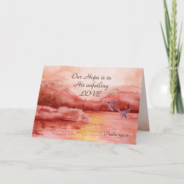 Psalm 147:11 Vårt hopp finns i hans osvikliga Kärl Kort (Framsida)
