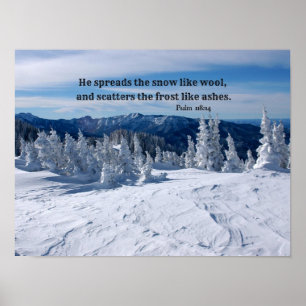 Psalm 147:16 Han sprider snö.. Poster