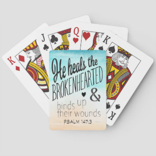 Psalm 147:3 Han hälsar brokenhjärten Casinokort