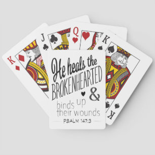 Psalm 147:3 Han hälsar brokenhjärten Casinokort