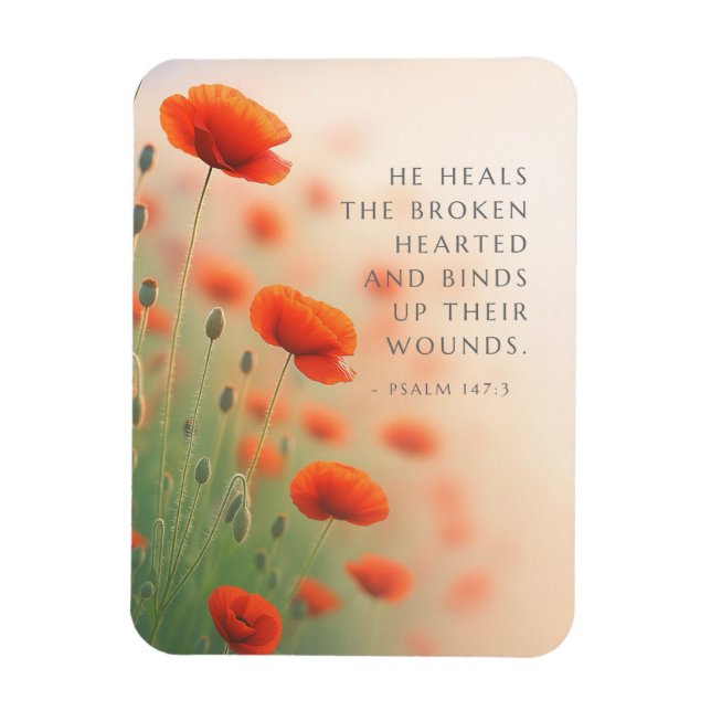 Psalm 147:3 Han helar dem som har ett brustet hjär Magnet (Vertikal)