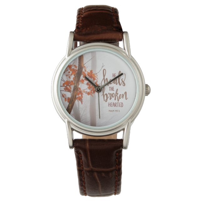 Psalm 147:3 Han läcker den brutna hörda Armbandsur (Framsida)