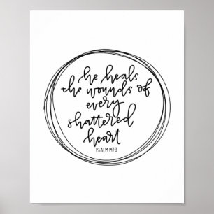 Psalm 147:3 - Han läker såren - Poster