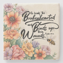 Psalm 147:3 Kristet bibelvers bild Stenunderlägg