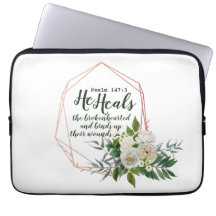 Psalm 147:3 laptop sleeve
