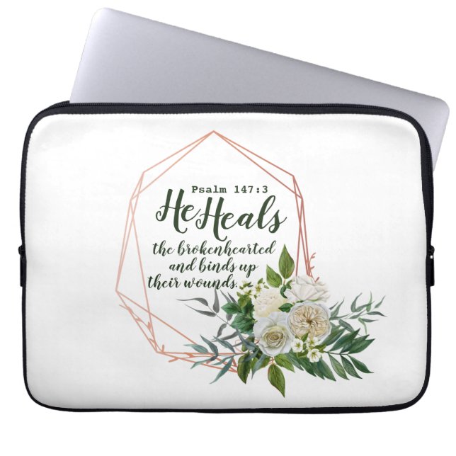 Psalm 147:3 laptop sleeve (Framsidan)