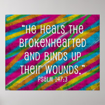 Psalm 147:3 Regnbåge "Han heals the Brokenhearted"