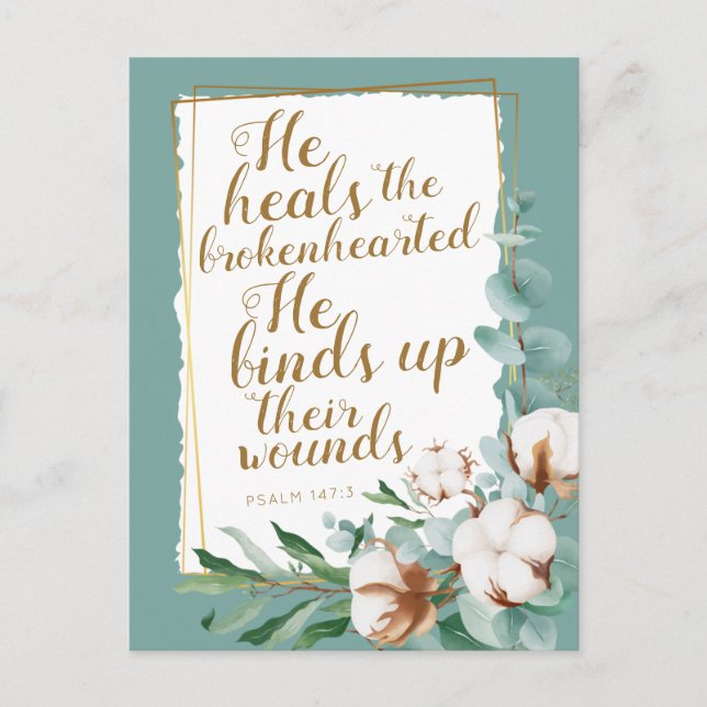 Psalm 147:3 Uppmuntra JW Vykort (Framsida)