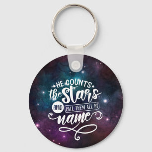 Psalm 147:4 Han räknar Stars Bible Nyckelring