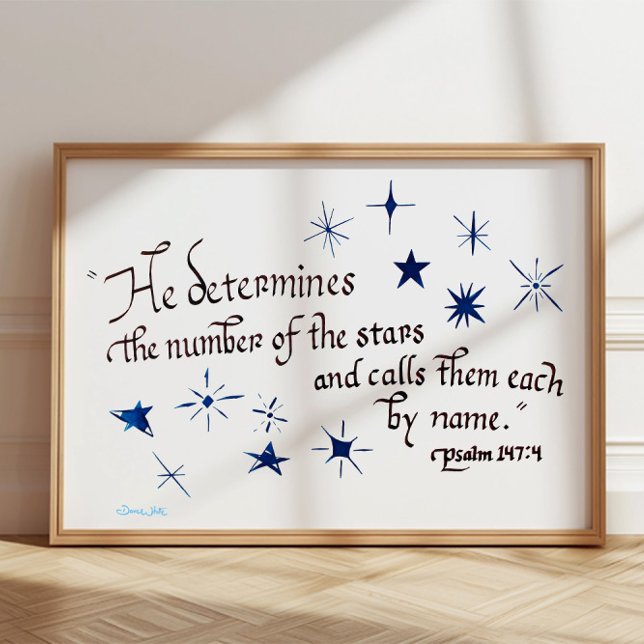 Psalm 147 4 Stars Bible Verse Christian Poster (Skapare uppladdad)