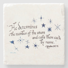 Psalm 147 4 Stars Christian Bible Verse Scripture Stenunderlägg