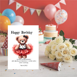 Psalm 149:3 Teddy Ballerina Birthday Greeting  Kort