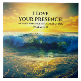 Psalm 16:11, Bibelverse, Vacker Ocean Sunset Kakelplatta