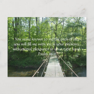 Psalm 16:11 Fransk Bäck Bridge Vykort