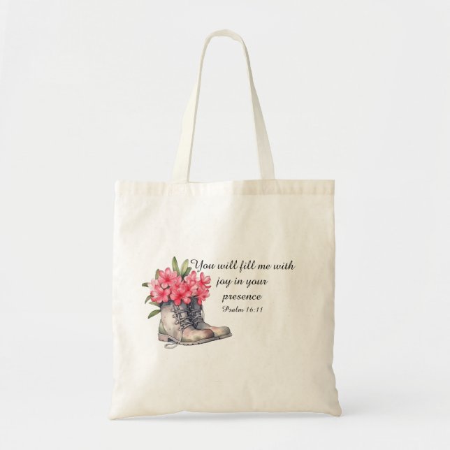 Psalm 16:11 Tote Bag Tygkasse (Framsidan)