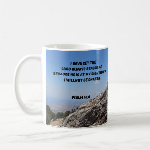 Psalm 16:8 Christian Bible Verse Kaffemugg