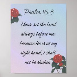 Psalm 16:8, inspirationell bibelform poster