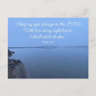 Psalm 16:8 Uppmuntra uppmjukning av dubbelskrift Vykort