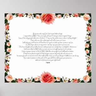 Psalm 16, Bibelverse, Väggdekoration Poster