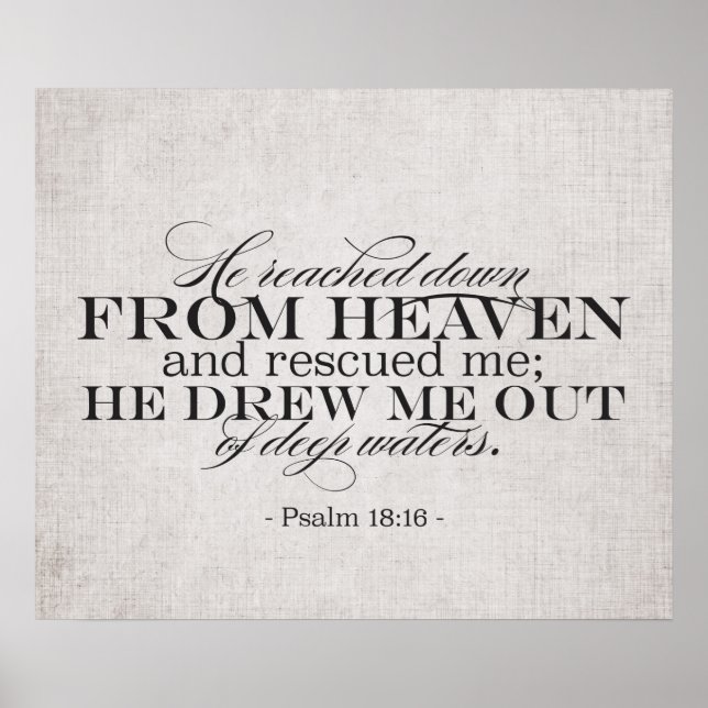 Psalm 18:16 poster (Framsidan)