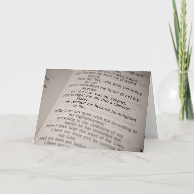 Psalm 18:19 [gratulationskort] kort (Framsida)