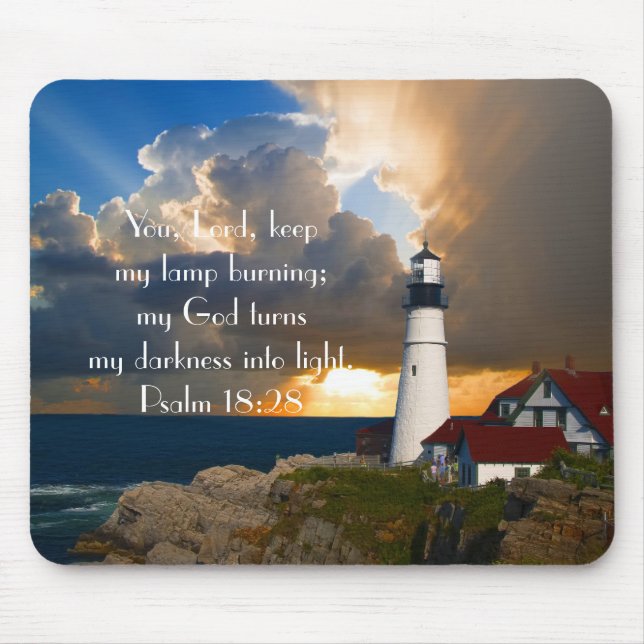 Psalm 18:28 fyr Mousepad Musmatta (Framsidan)