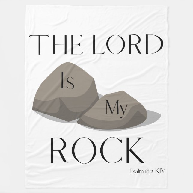 Psalm 18:2 Bibelskriptcitat KJV Fleecefilt (Framsidan)