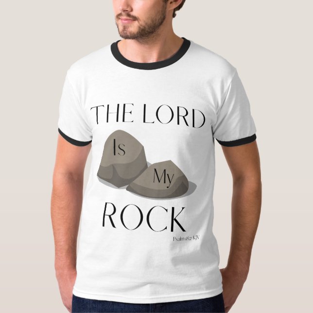 Psalm 18:2 Bibelskriptcitat KJV Manar Ringer T Shirt (Framsida)