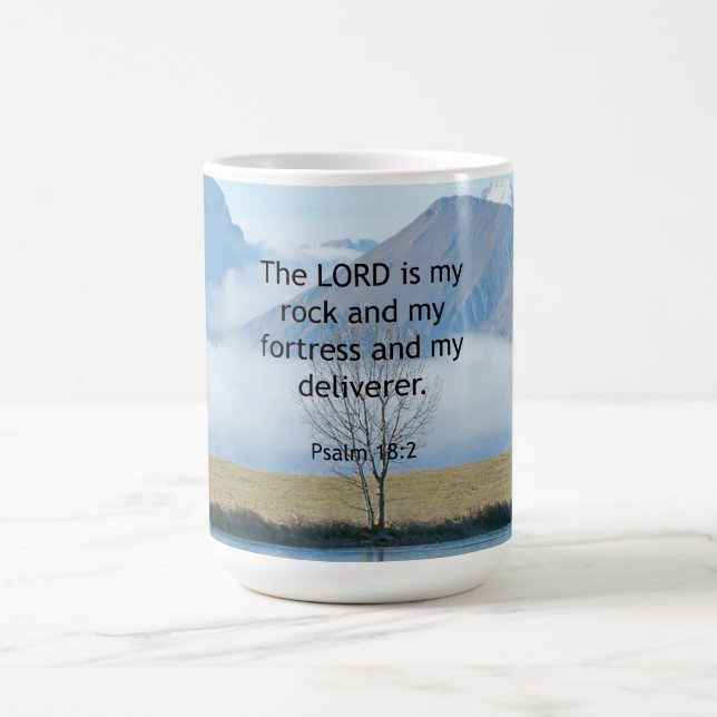 Psalm 18:2 Bibelverse Kaffemugg (Center)