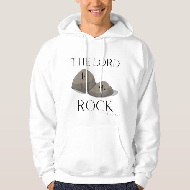 Psalm 18:2 Bible Scripture Quote KJV Manar Hoodie (Framsida)