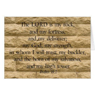 Psalm 18:2 Herren är min sten och min fästning Hälsningskort