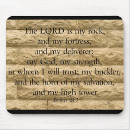 Psalm 18:2 Herren är min sten och min fästning Musmatta