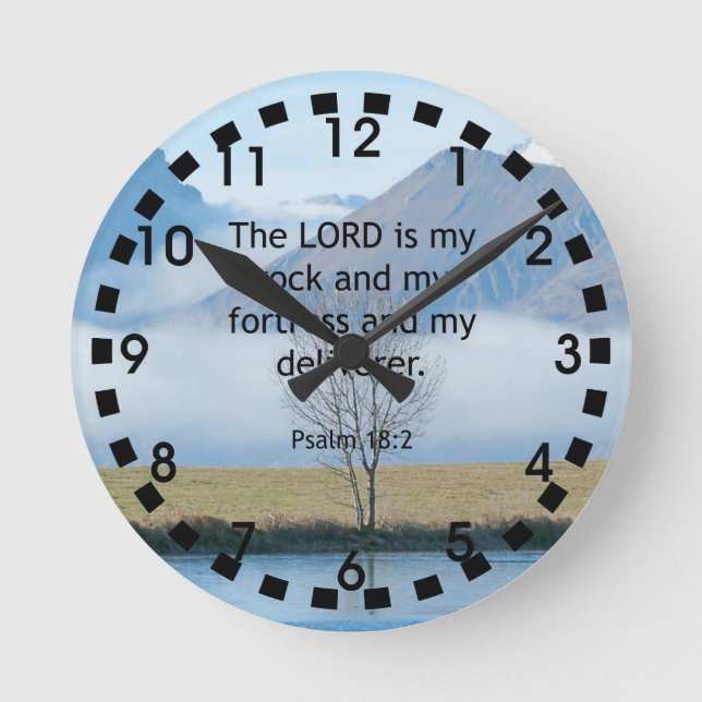 Psalm 18:2 rund klocka (Framsida)