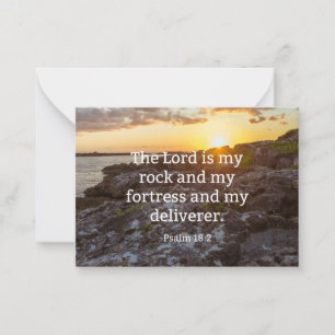 Psalm 18:2, skriptvervänd anteckningskort