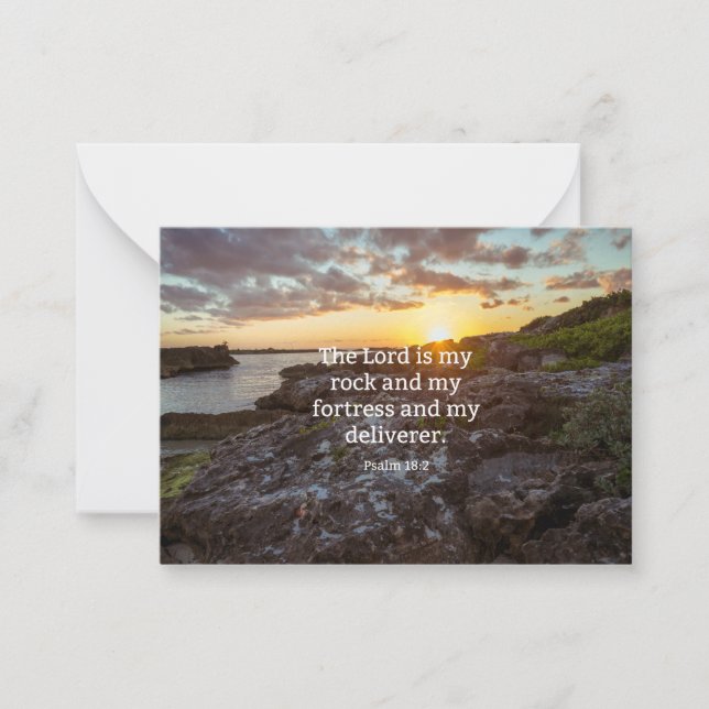 Psalm 18:2, skriptvervänd anteckningskort (Framsida)