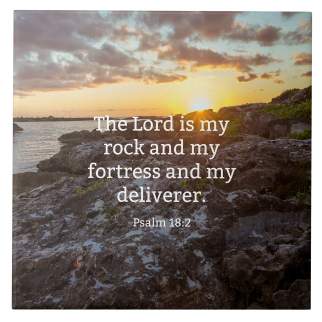 Psalm 18:2, skriptvervänd kakelplatta (Framsidan)