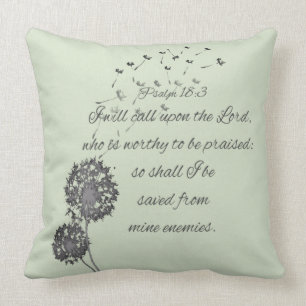 Psalm 18 Bible Verse-anrop mot Lord Dandelion Kudde