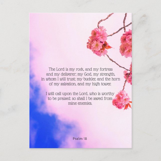 Psalm 18, kristet vykort (Framsida)