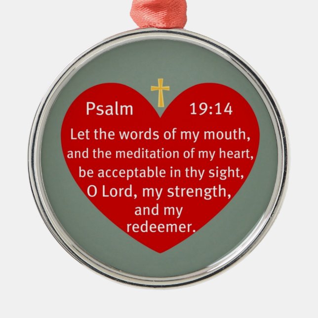 Psalm 19:14 julgransprydnad metall (Framsidan)