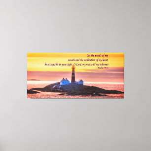 Psalm 19:14 Låt Orden av min mun och... Canvastryck