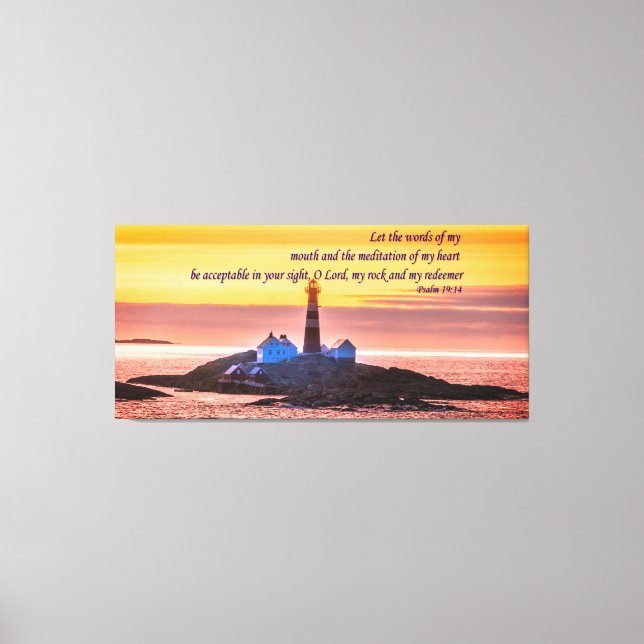Psalm 19:14 Låt Orden av min mun och... Canvastryck (Framsida)