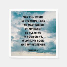 Psalm 19:14 Prayer Bible Verse Pappersservett